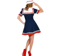 Abito da marinaio con fiocco rosso per donna