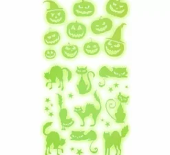 Adesivi fluorescenti zucca e gatto 21x15 cm
