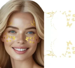 Adesivi per il viso a forma di farfalla dorata