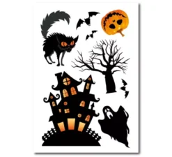 Adesivo casa stregata in vinile nero 20x30 cm