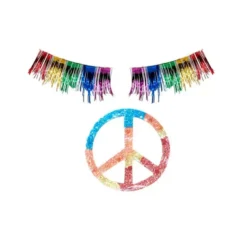 Adesivo e ciglia hippie multicolori