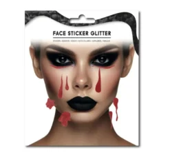 Adesivo facciale con sangue finto luminoso di Halloween