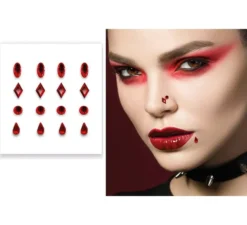 Adesivo per piercing al viso rosso