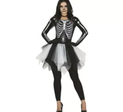 Affascinante costume da Scheletro con gonna in tulle per donna