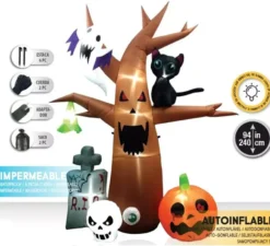 Albero Autogonfiabile di Halloween con LED da 240 cm