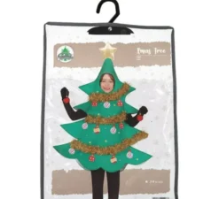 Albero di Natale decorato con costume da stella per bambini