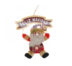 Albero di Natale di Babbo Natale da appendere con insegna 19x16 cm
