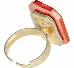 Anello con pietra preziosa imitazione in colori assortiti