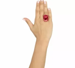 Anello con pietra preziosa imitazione in colori assortiti