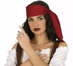 Anello e orecchino con piercing da pirata adulto