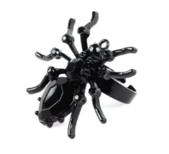 Anello ragno nero in metallo
