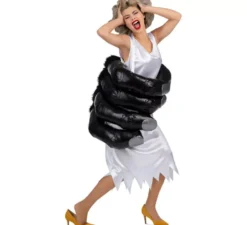 Attrice intrappolata dal costume di King Kong per donna