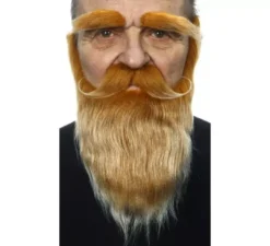 Baffi con barba e sopracciglia marroni
