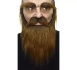 Baffi con barba marrone e sopracciglia