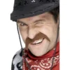 Baffi da cowboy marrone per uomo