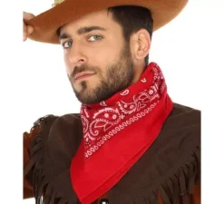 Bandana da cowboy rossa 55x55 cm