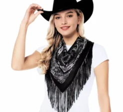 Bandana da cowboy western con frange