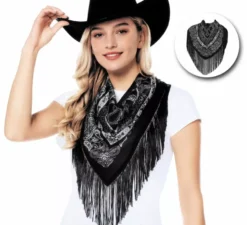 Bandana da cowboy western con frange