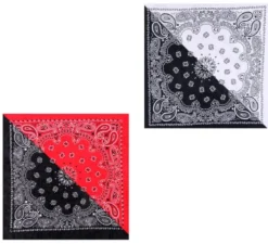 Bandana o Foulard Paisley nero da 54x54 cm in diversi colori