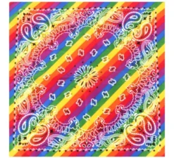 Bandana o sciarpa Paisley arcobaleno 54x54 cm