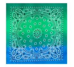 Bandana o sciarpa Paisley sfumata blu 54x54 cm