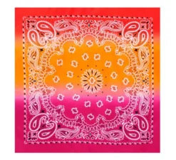 Bandana o sciarpa Paisley sfumata fucsia 54x54 cm