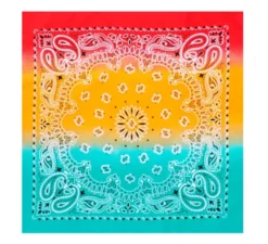 Bandana o sciarpa Paisley sfumata rossa 54x54 cm