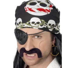 Bandana pirata con teschi rossi e verdi
