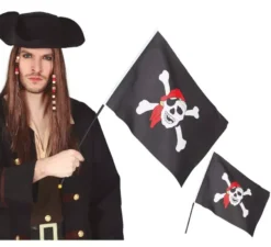 Bandiera Pirata con Bastone 42X30 cm