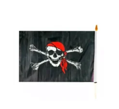Bandiera pirata nera con teschio, 60 cm