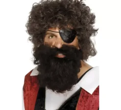 Barba e baffi marrone pirata