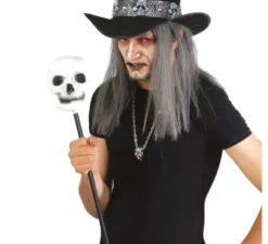 bastone con teschio da stregone 60 cm. Per Halloween