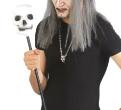 bastone con teschio da stregone 60 cm. Per Halloween