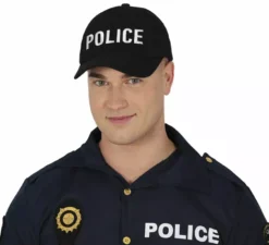 Berretto da polizia nero per adulto