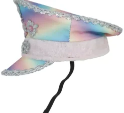 Berretto da poliziotto multicolore con nastro rosa per adulti
