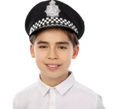 Berretto della polizia a quadretti per bambini 25x22x12 cm