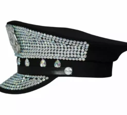 Berretto della polizia con diamanti per adulto