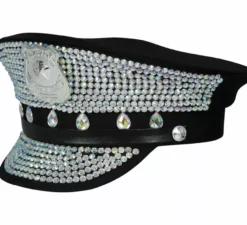 Berretto della polizia con diamanti per adulto