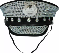 Berretto della polizia con diamanti per adulto