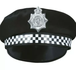 Berretto della polizia con piatto d'argento