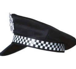 Berretto della polizia con piatto d'argento