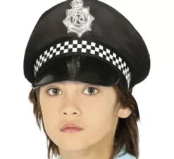 Berretto della polizia con piatto d'argento