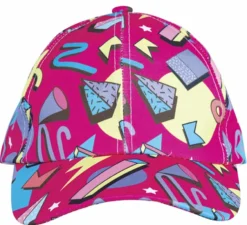 Berretto fucsia con stampa anni '80