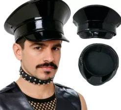 berretto nero della polizia
