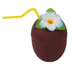 Bicchiere Cocco con Paglia e Fiore