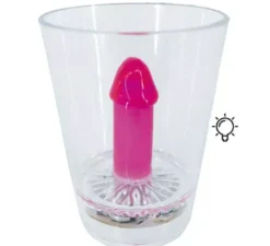 Bicchiere con pene viola con luce