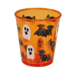 Bicchiere per Halloween arancione da 10 cm