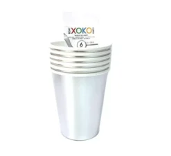 6 bicchieri di carta Natalizi Argento da 270 ml