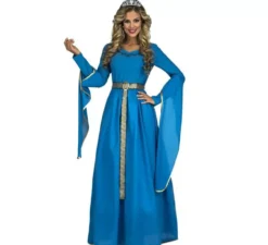 Blu costume principessa medievale per una donna