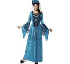 Blu costume principessa medievale per una donna